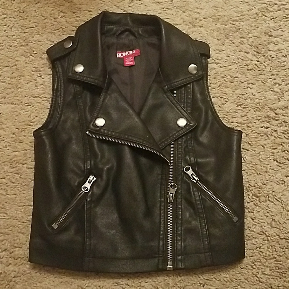 Girls faux leather vest